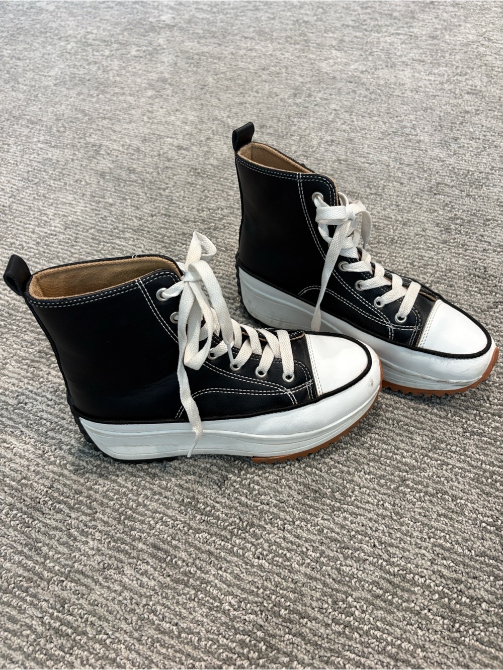 bohme Black High Top Shoe With Stacked Sole